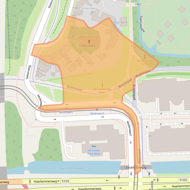 Kaart van postcodegebied 1014AE.