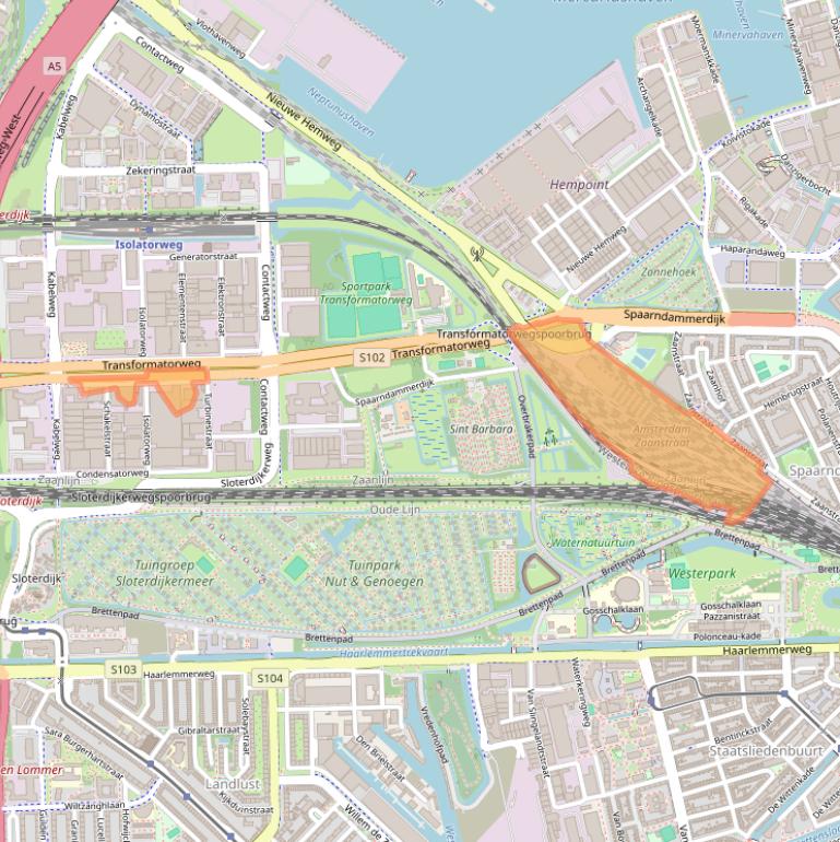 Kaart van postcodegebied 1014AJ.