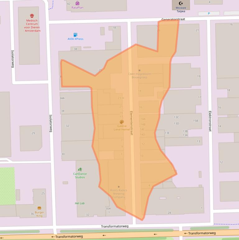 Kaart van postcodegebied 1014AR.