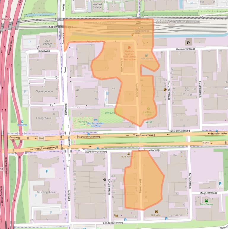Kaart van postcodegebied 1014AS.