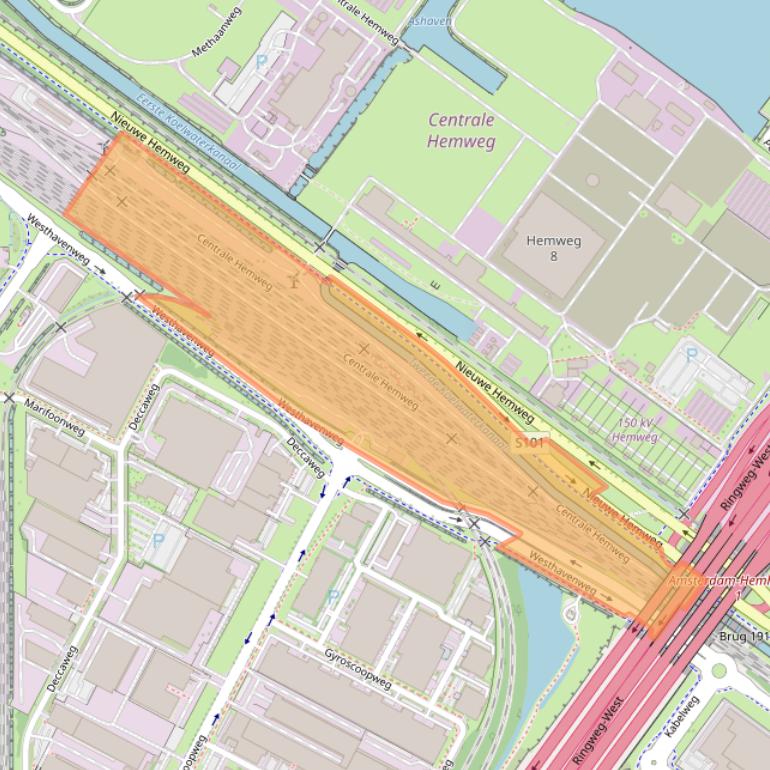 Kaart van postcodegebied 1014BD.