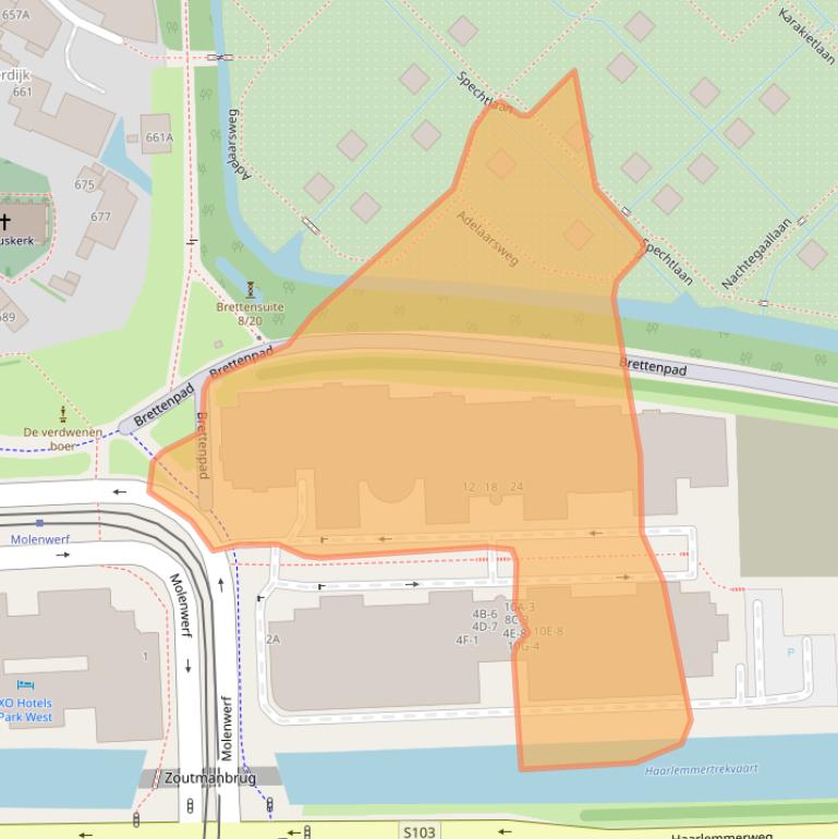 Kaart van postcodegebied 1014BG.