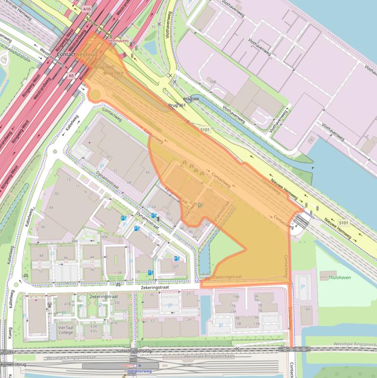Kaart van postcodegebied 1014BJ.