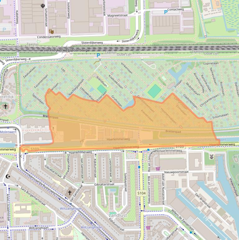 Kaart van postcodegebied 1014BL.
