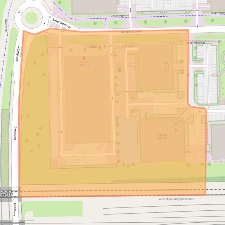 Kaart van postcodegebied 1014BP.