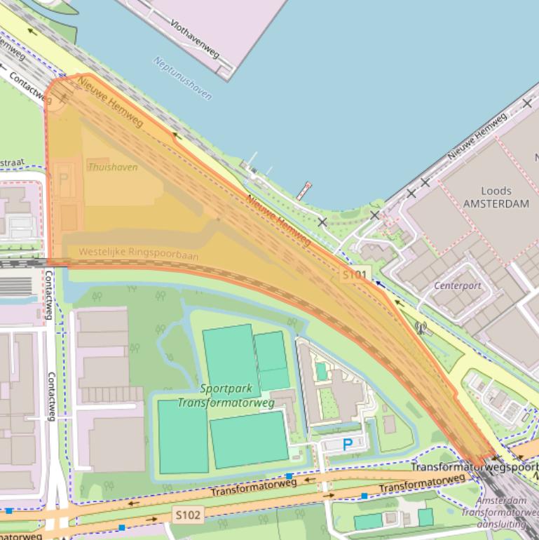Kaart van postcodegebied 1014BW.
