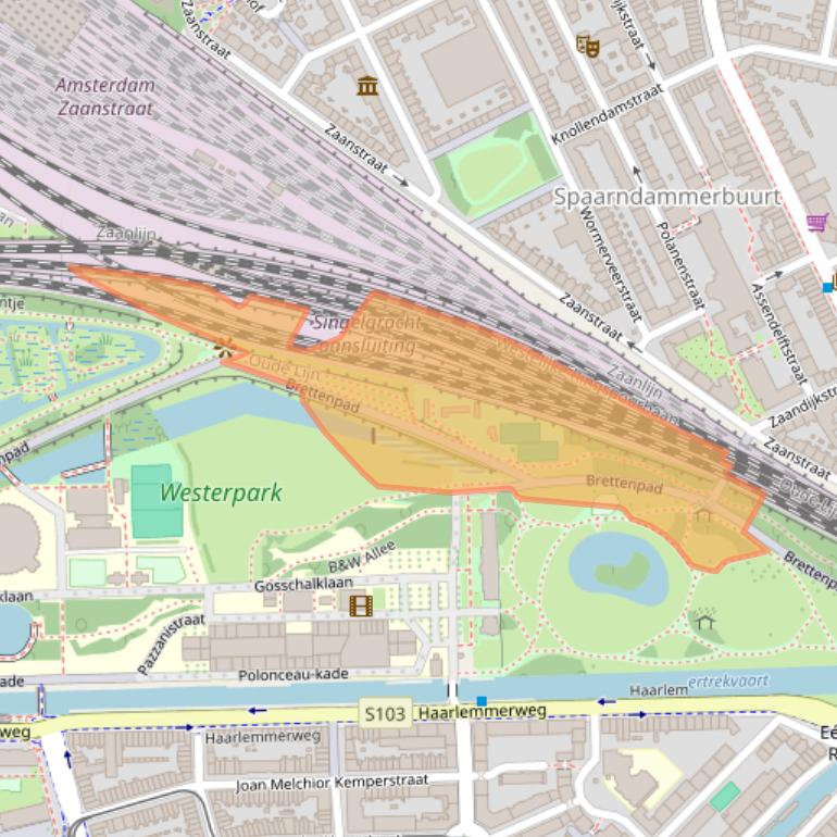Kaart van postcodegebied 1014BX.