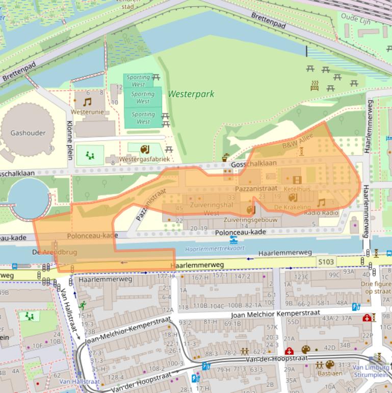 Kaart van postcodegebied 1014DB.