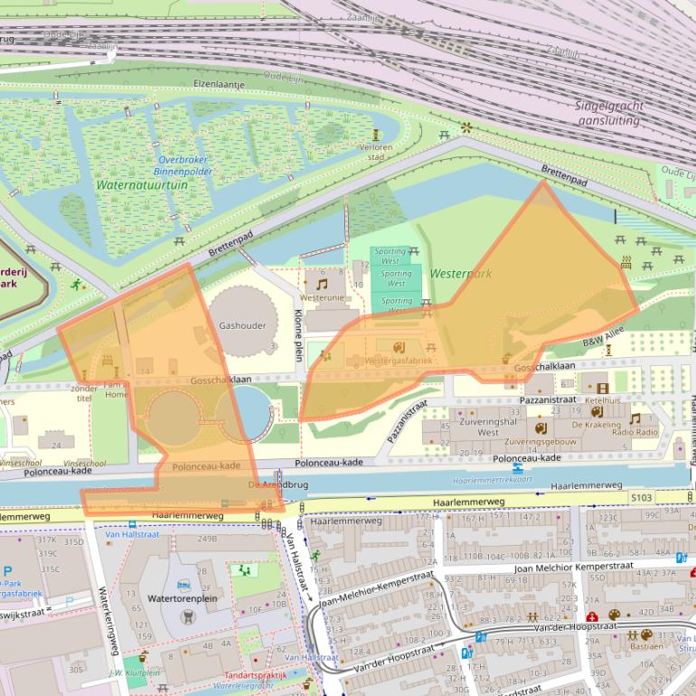 Kaart van postcodegebied 1014DC.