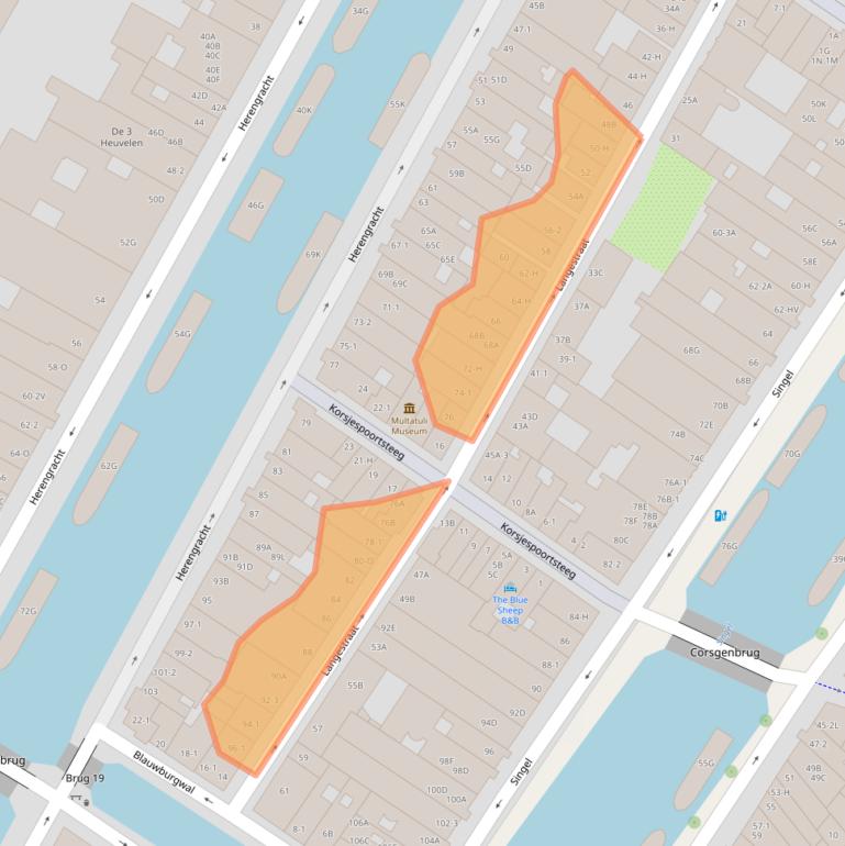 Kaart van postcodegebied 1015AM.