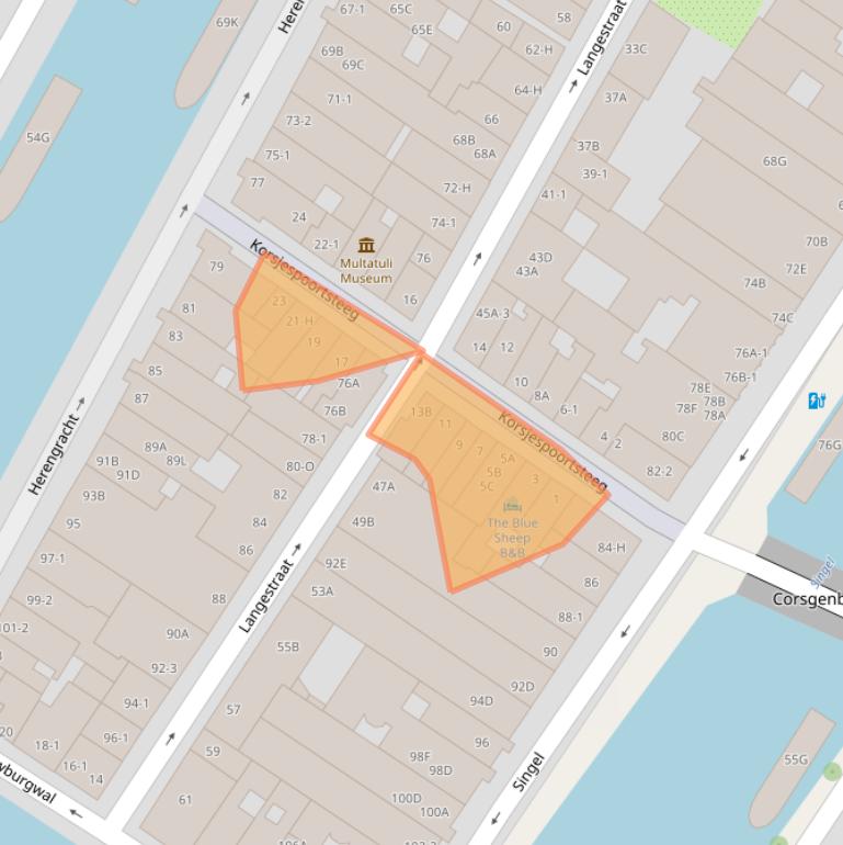 Kaart van postcodegebied 1015AP.