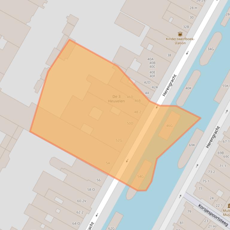 Kaart van postcodegebied 1015BN.