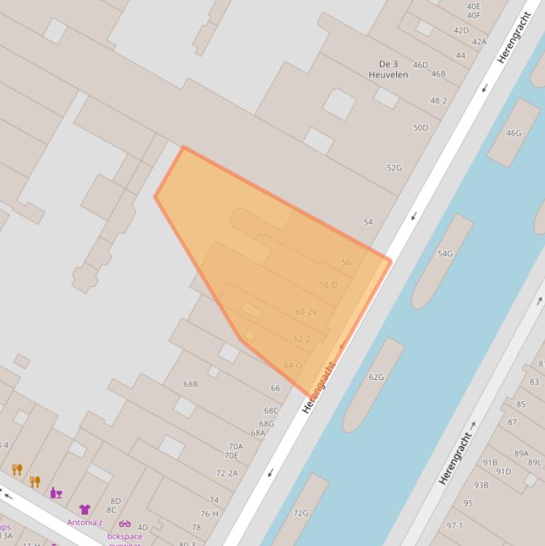 Kaart van postcodegebied 1015BP.