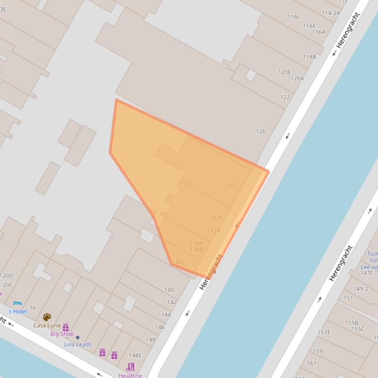 Kaart van postcodegebied 1015BV.