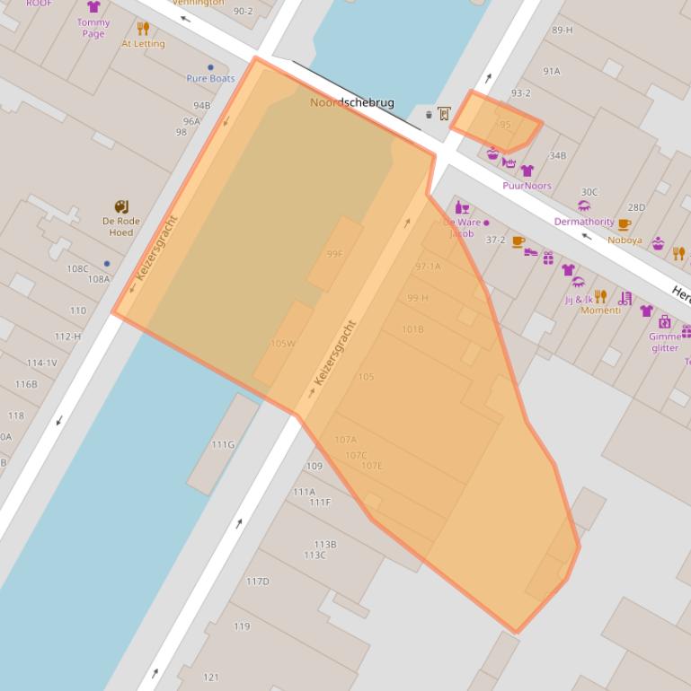 Kaart van postcodegebied 1015CH.