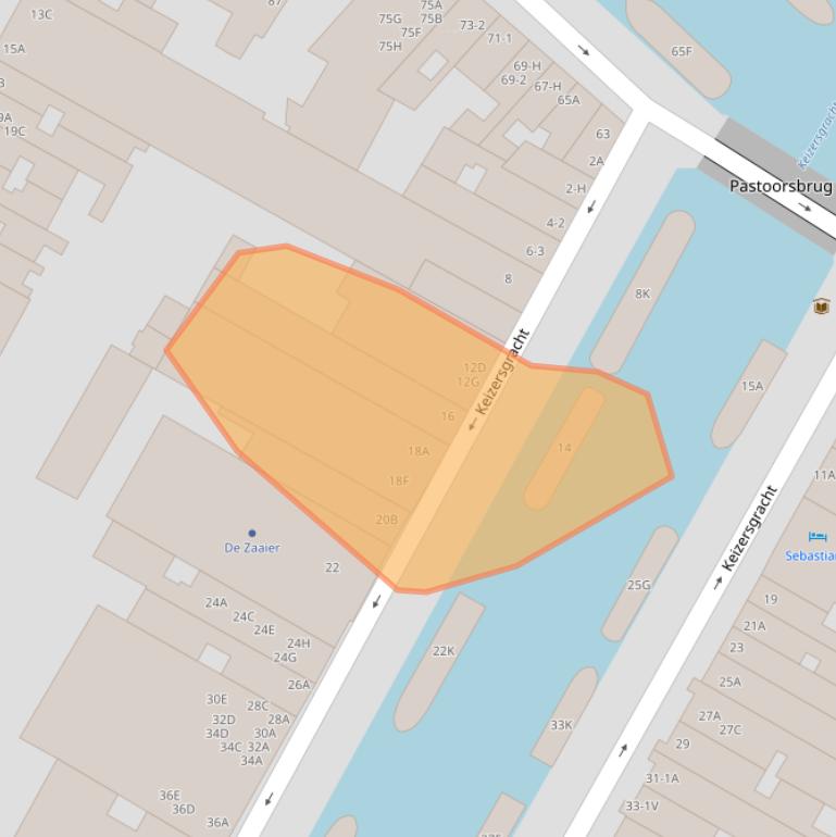 Kaart van postcodegebied 1015CP.