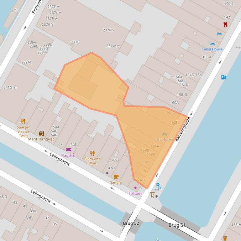 Kaart van postcodegebied 1015CZ.