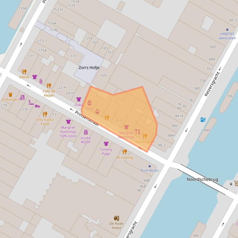 Kaart van postcodegebied 1015DC.