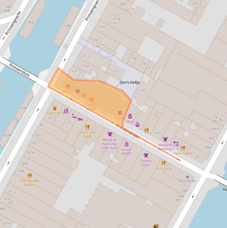 Kaart van postcodegebied 1015DD.