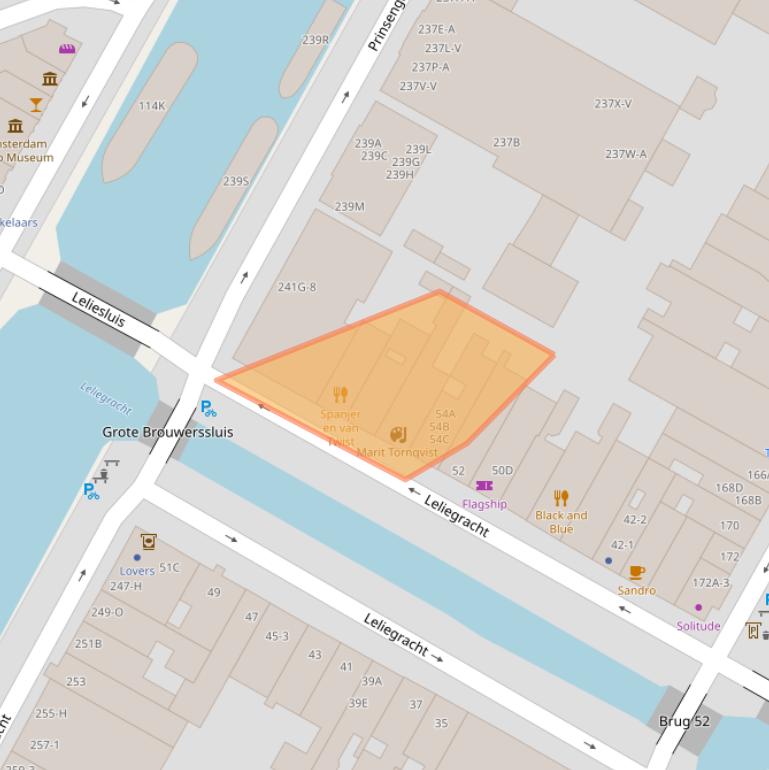 Kaart van postcodegebied 1015DJ.