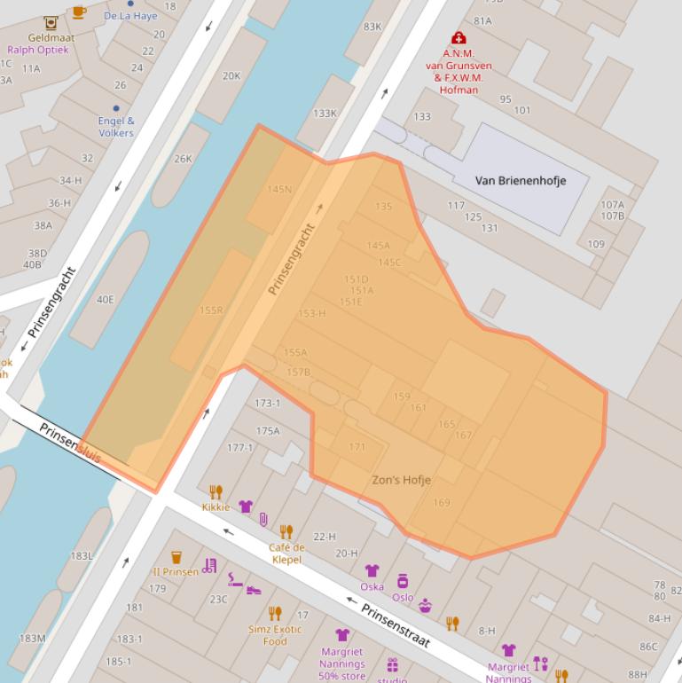 Kaart van postcodegebied 1015DR.