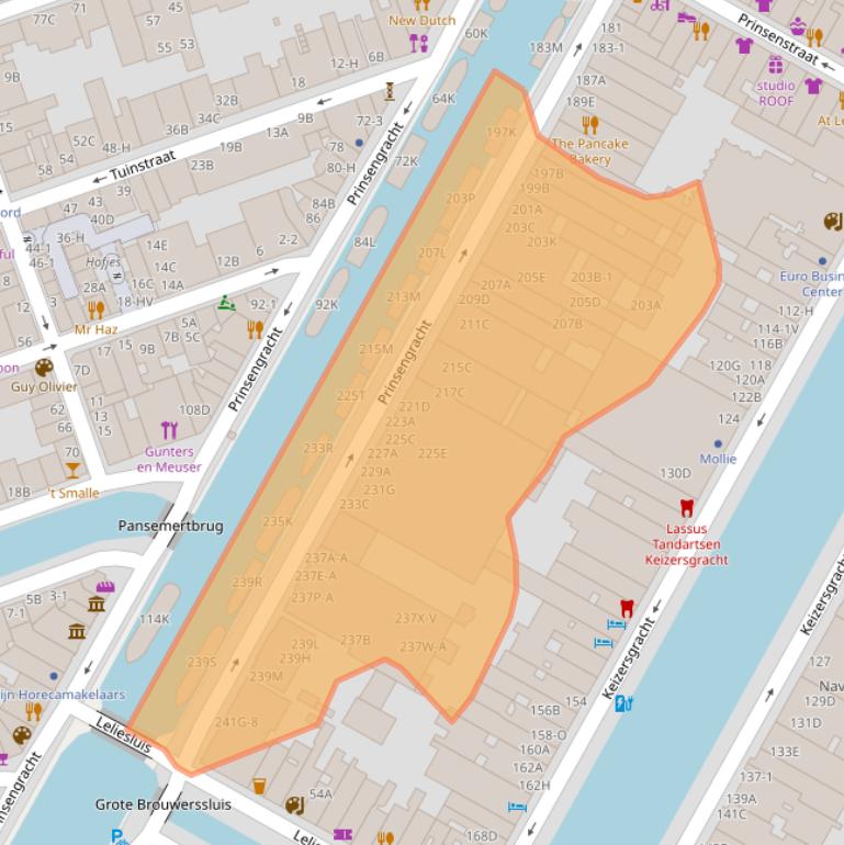 Kaart van postcodegebied 1015DT.