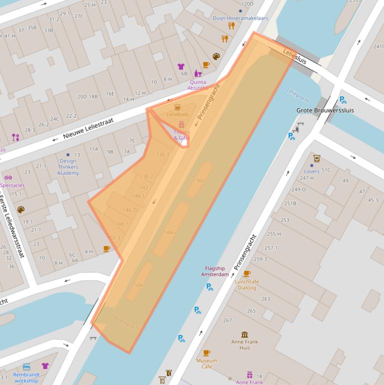 Kaart van postcodegebied 1015EB.