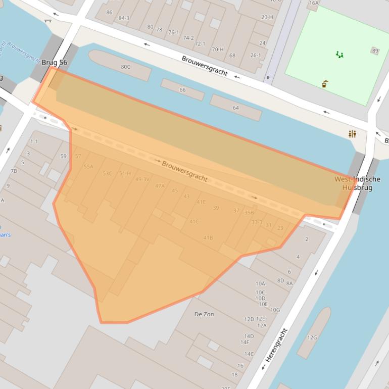 Kaart van postcodegebied 1015GB.