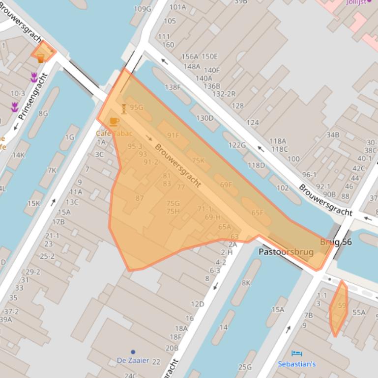 Kaart van postcodegebied 1015GC.