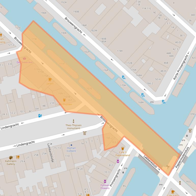 Kaart van postcodegebied 1015GD.