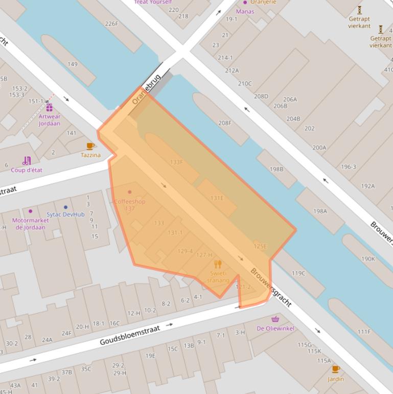 Kaart van postcodegebied 1015GE.