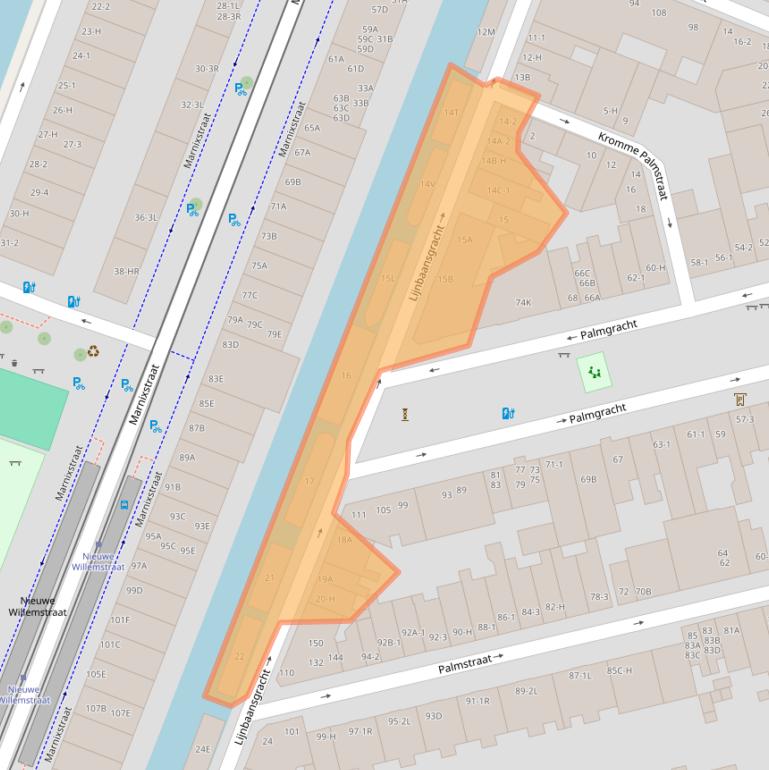 Kaart van postcodegebied 1015GN.