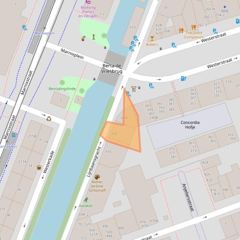 Kaart van postcodegebied 1015GT.