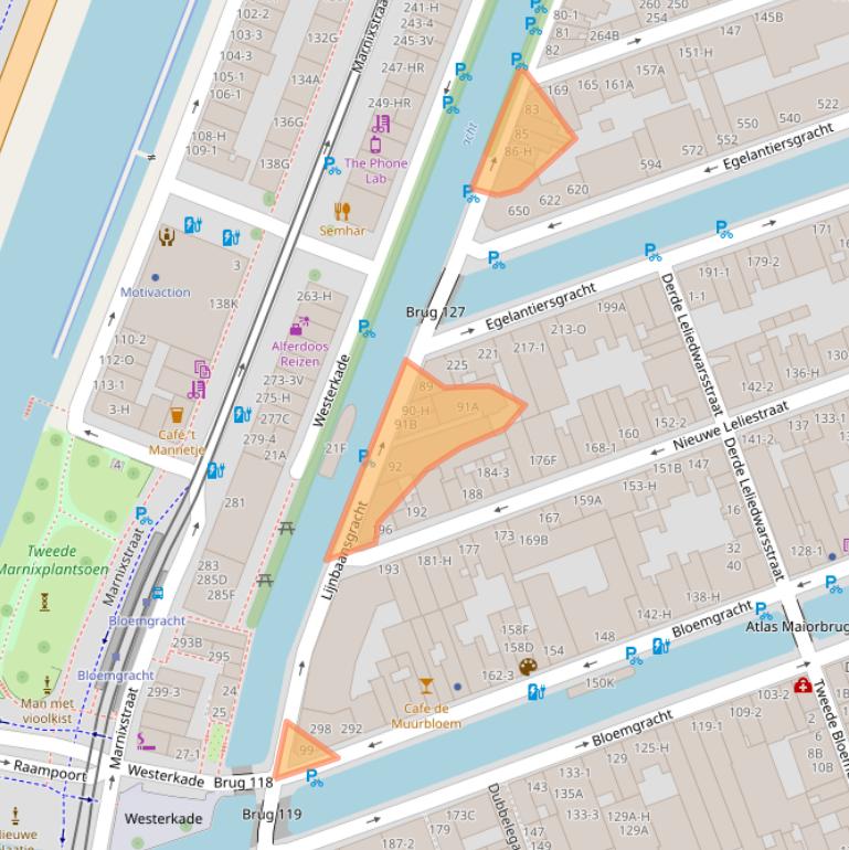 Kaart van postcodegebied 1015GZ.