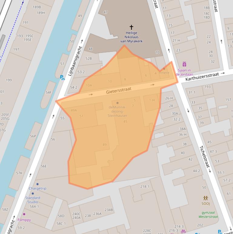 Kaart van postcodegebied 1015HB.