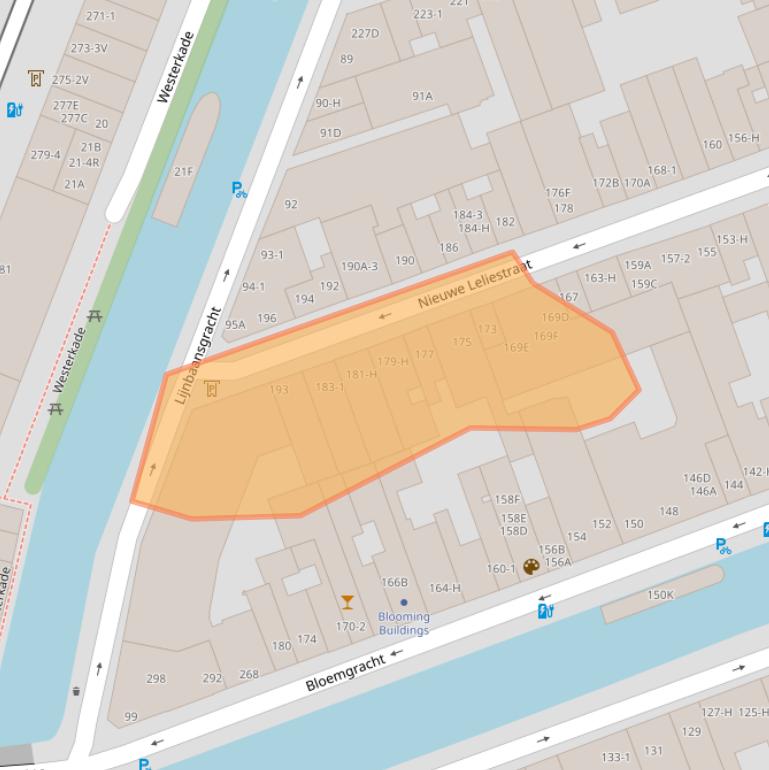 Kaart van postcodegebied 1015HD.