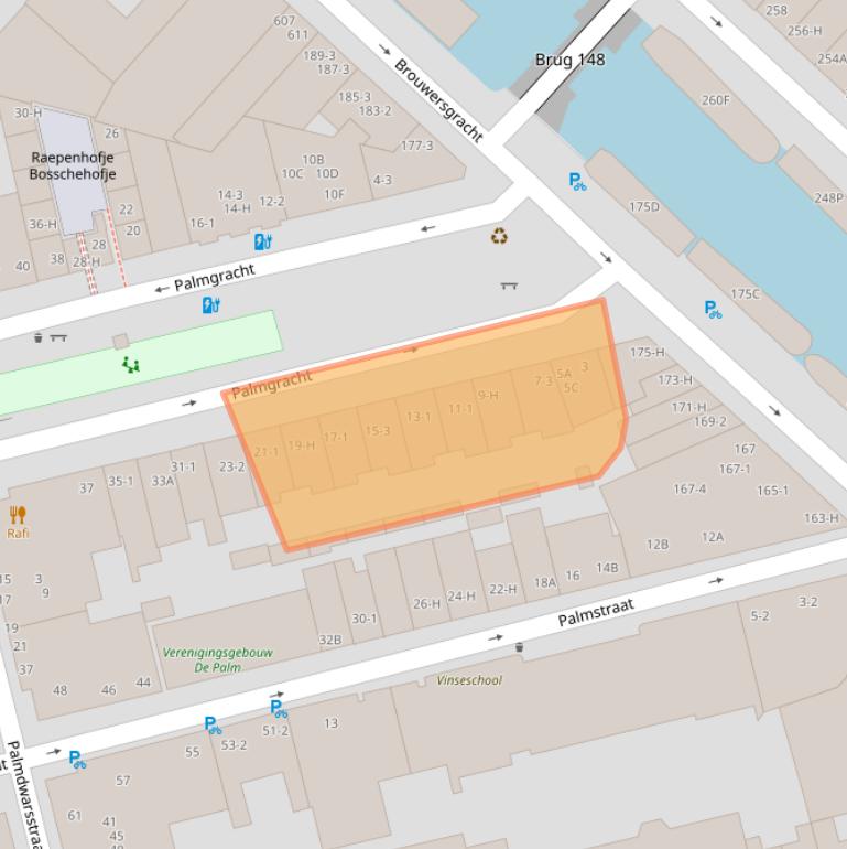 Kaart van postcodegebied 1015HJ.