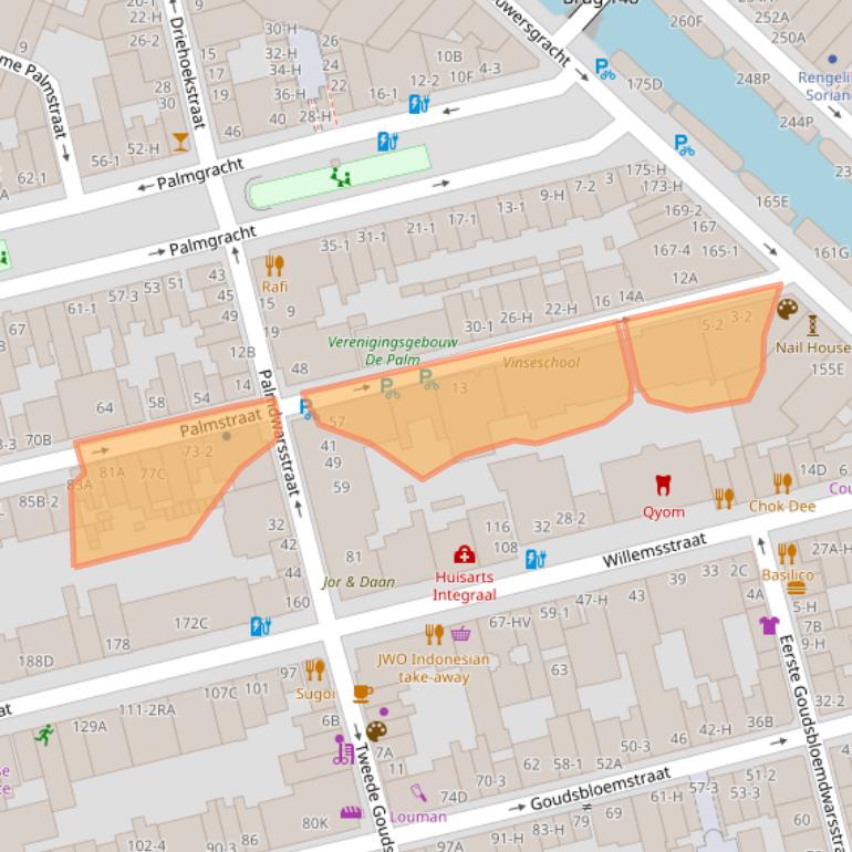 Kaart van postcodegebied 1015HP.