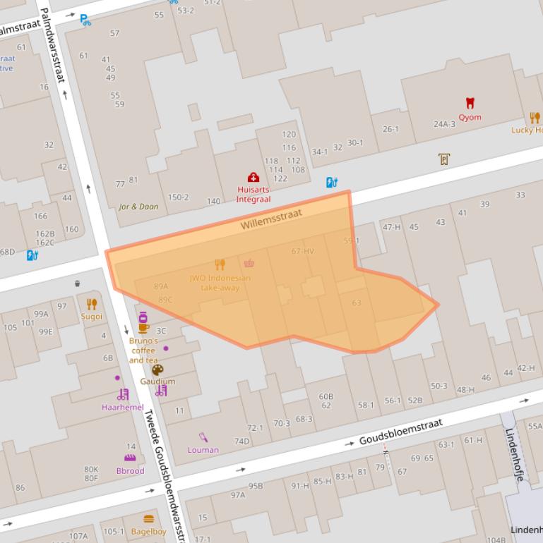 Kaart van postcodegebied 1015HX.