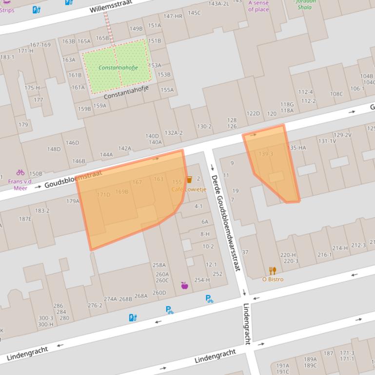 Kaart van postcodegebied 1015JM.