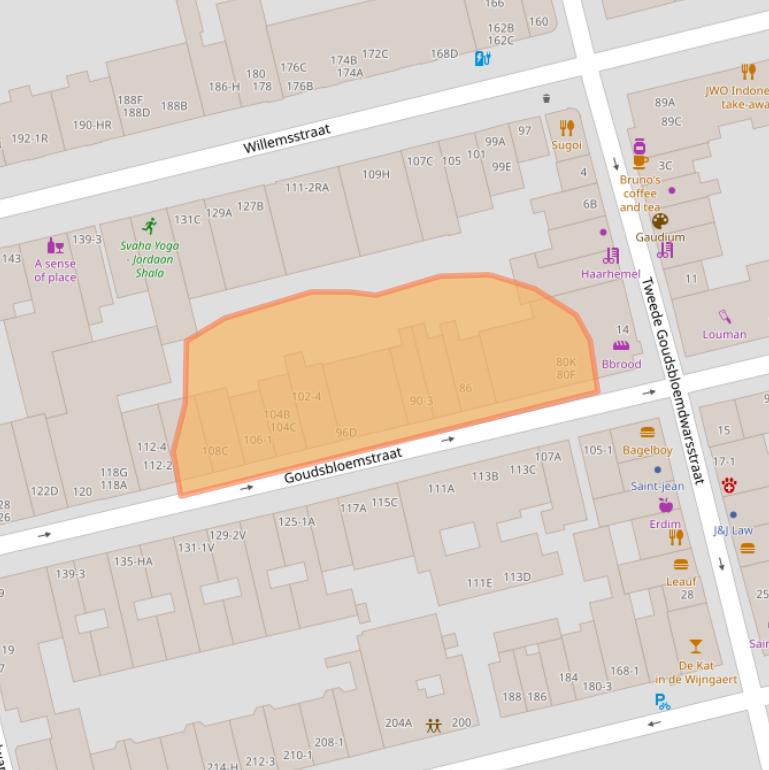 Kaart van postcodegebied 1015JS.