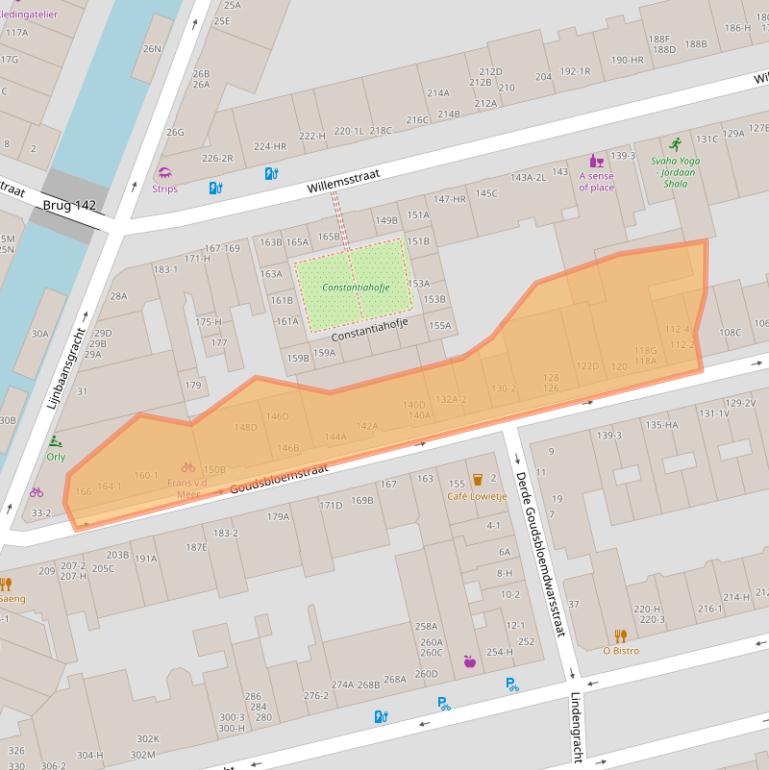 Kaart van postcodegebied 1015JT.