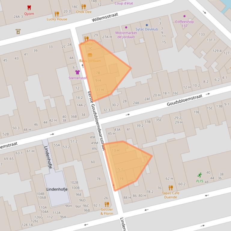 Kaart van postcodegebied 1015JV.