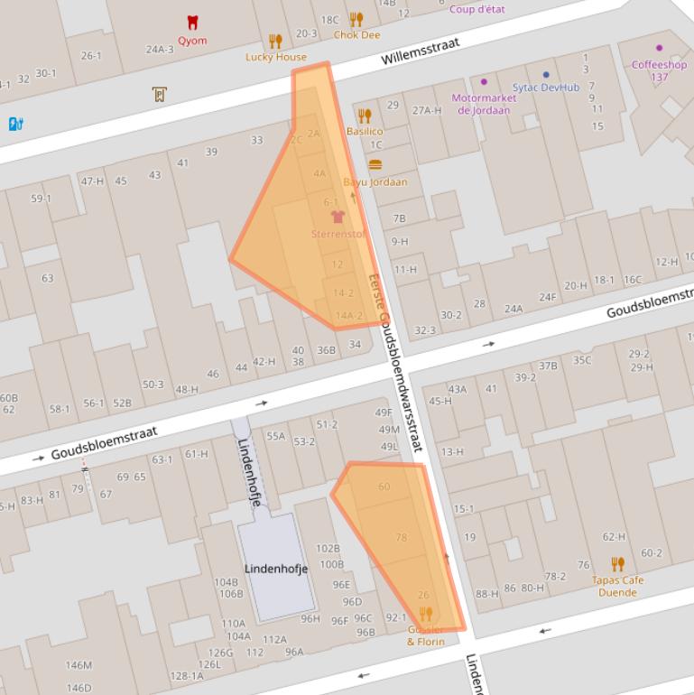 Kaart van postcodegebied 1015JW.