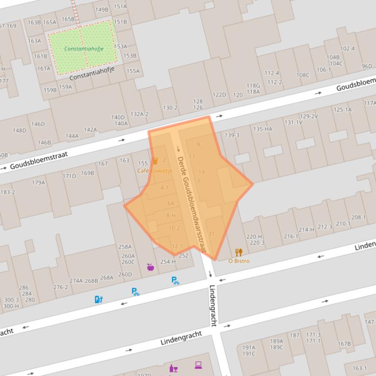 Kaart van postcodegebied 1015KA.