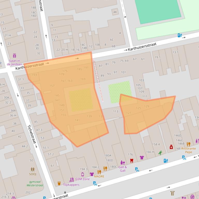 Kaart van postcodegebied 1015LP.