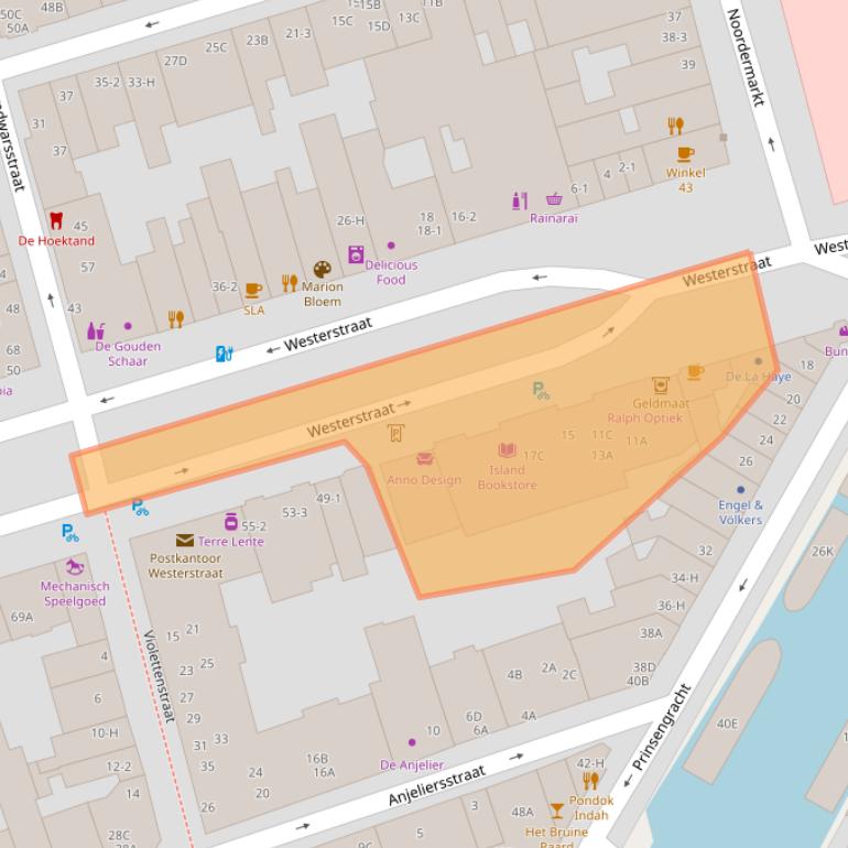 Kaart van postcodegebied 1015LT.