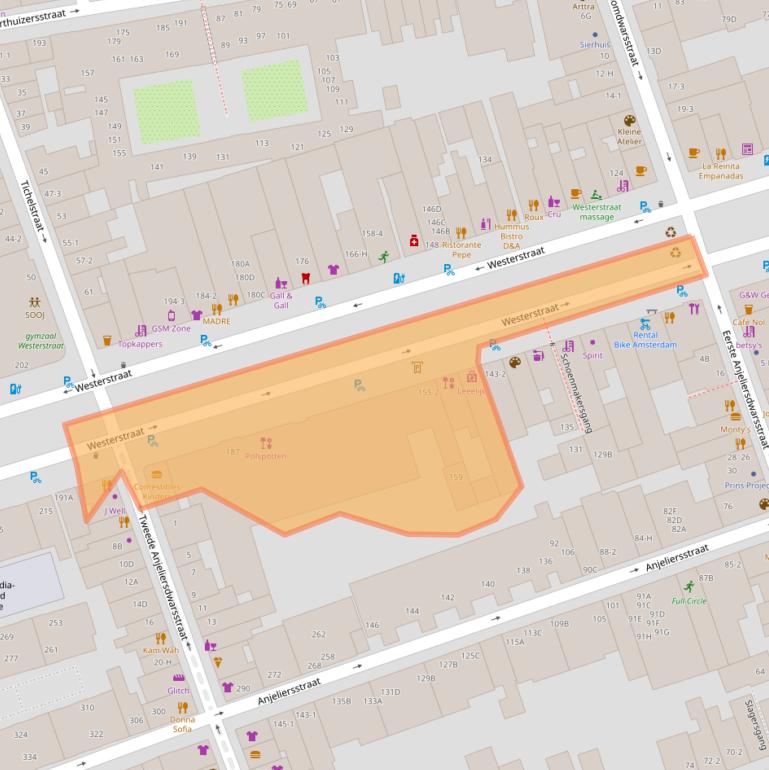 Kaart van postcodegebied 1015MA.