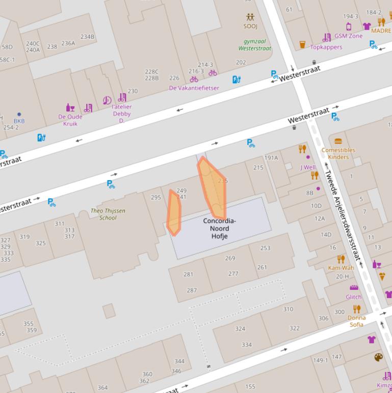 Kaart van postcodegebied 1015MG.