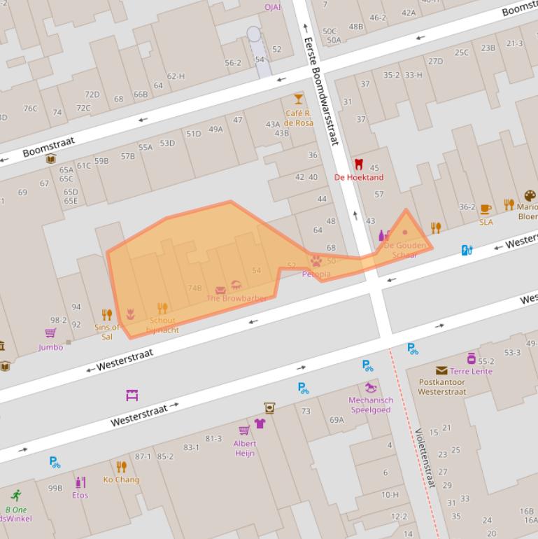 Kaart van postcodegebied 1015ML.